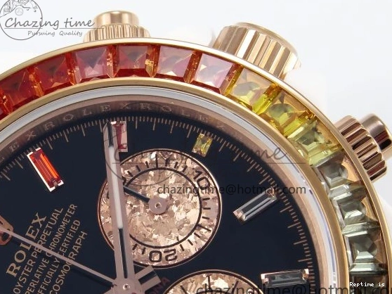 0102 SmartChoice Rolex Daytona Rainbow 40mm Cer Cer Black Dial NOOB SA4130 Super Clone 1732